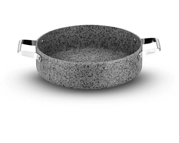 Stone-Age 30 cm Çizilmez Yanmaz Yapışmaz İndüksiyonlu Basık Tencere - Resim 3