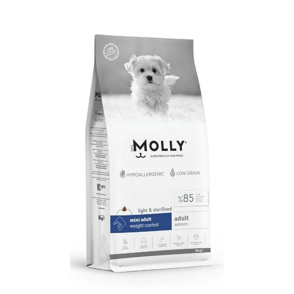 Molly Düşük Tahıllı Hypoallergenic Somonlu Küçük Irk Yetişkin Köpek Maması 8 Kg ürün görseli