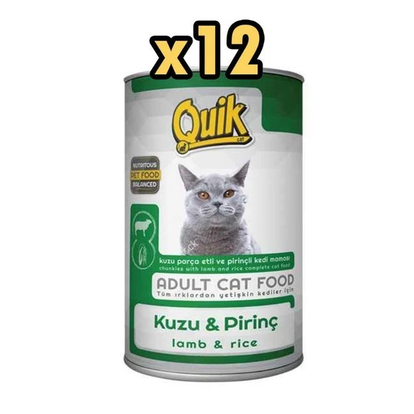 Quik Kuzu Etli Pirinçli Kedi Konservesi 415 GR X 12 Adet ürün görseli 1