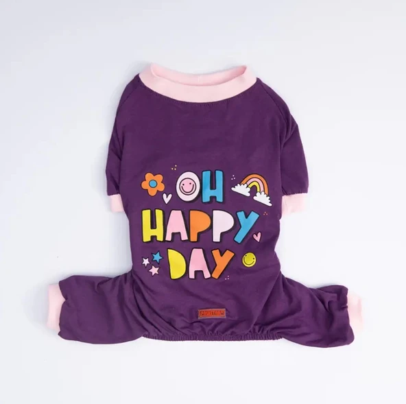 Pawstar Happy Küçük Irk Köpek Penye Tulum Pijama - 4