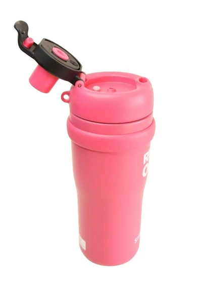Shotay ST-8918 Çift Kullanım Pipetli/Rahat İçim Fuşya 720ml Çelik Termos - 4