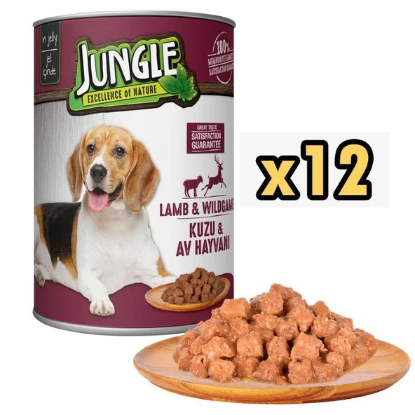 Jungle Kuzu Ve Av Hayvan Etli Köpek Konservesi 415 Gr X 12 Adet ürün görseli