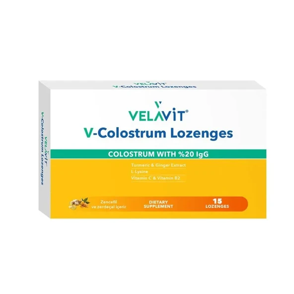Velavit V-Colostrum Lozenges Takviye Edici Gıda 15 Pastil ürün görseli