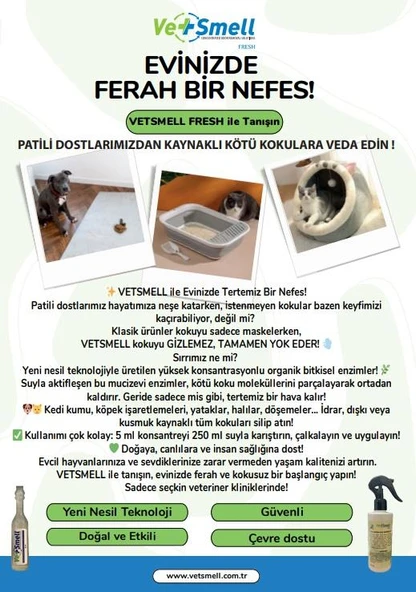 Vetsmell Konsantre Organik Kötü Koku Giderici 250 ml - 2