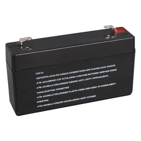 Orbus ORB-613 6 Volt 1.3 Amper Bakımsız Kuru Akü (98X25x52mm) - 2