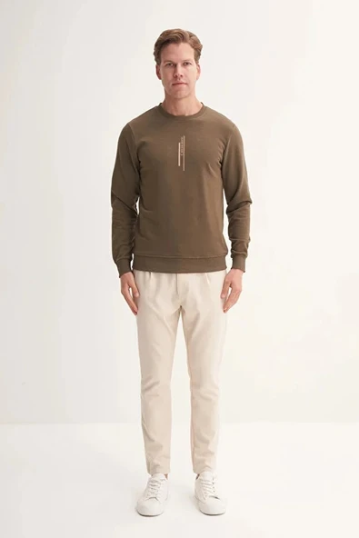 Cazador Slim Fit Mevsimlik 3 İplik Pamuk Karışımlı Sweatshirt-54185 - Resim 3