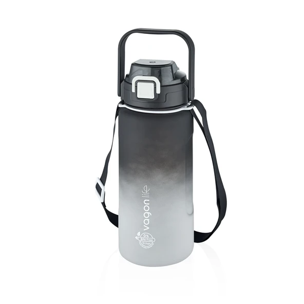 Vagonlife VGN2213-T 1500ml Siyah Beyaz Tritan Motivasyon Matarası - Resim 4