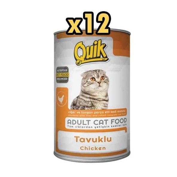 Quik Tavuklu Kedi  Konservesi 415 Gr X 12 Adet ürün görseli 1