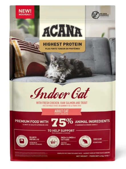 Acana Highest Protein (Yüksek Protein) Indoor Yetişkin Kedi Maması 4,5 kg ürün görseli 1