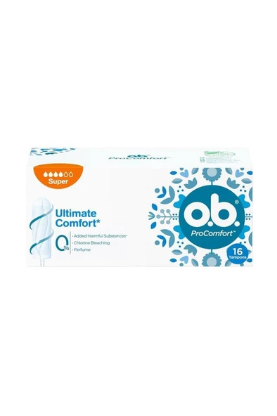 O.B. ProComfort Ultimate Süper Tampon 16lı