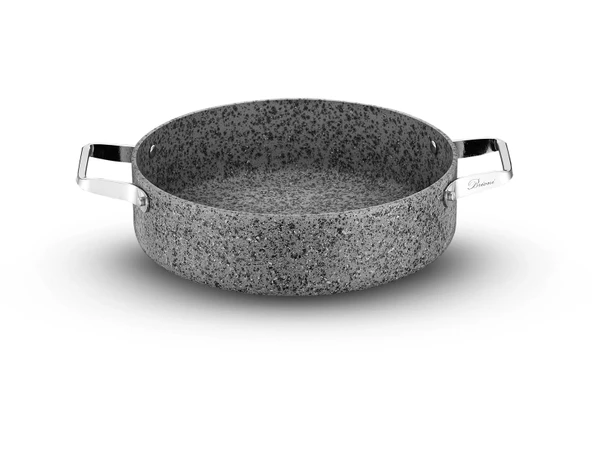 Stone-Age 28 cm Çizilmez Yanmaz Yapışmaz İndüksiyonlu Basık Tencere - Resim 3