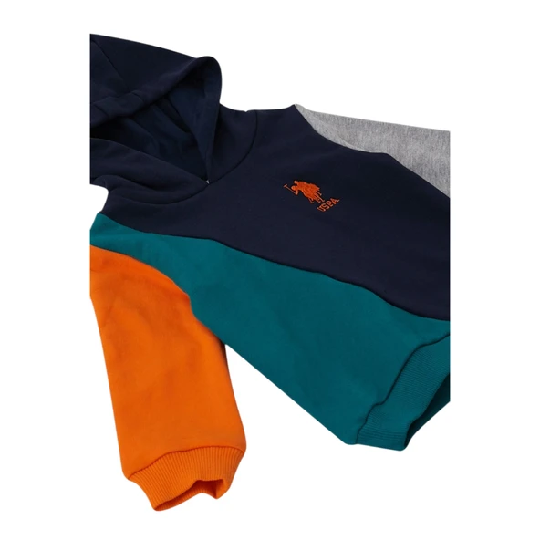 Lacivert Kapüşonlu Garnili Bebek 2 Li Takım - Resim 3