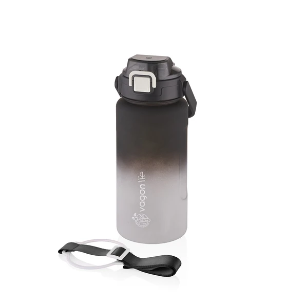 Vagonlife VGN2213-T 1500ml Siyah Beyaz Tritan Motivasyon Matarası - Resim 2