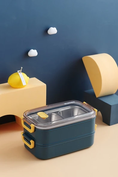 Vagonlife VGN363 1400ml Lacivert Çelik Saklama Kabı - Resim 2