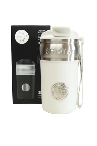 Shotay ST-8912 420ml Beyaz Çelik Termos - 1