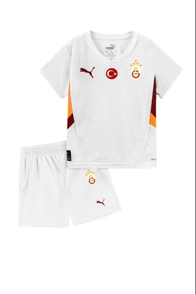 Galatasaray Orijinal Lisanslı 24-25 Beyaz 5 Yıldızlı UV Aslan Baskılı Çocuk Forma Set Hediyelik Ahşap Kutu - 2