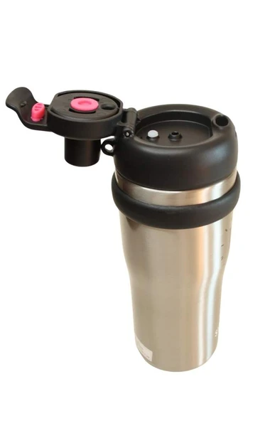 Shotay ST-8918 Çift Kullanım Pipetli/Rahat İçim Gri 720ml Çelik Termos - 3