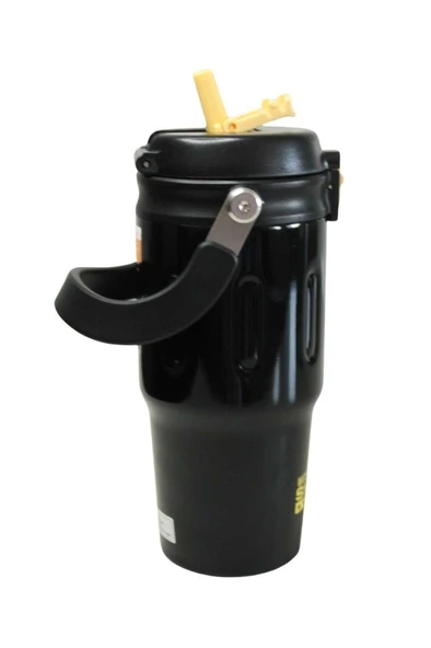 Shotay ST-8166 Çift Kullanım Pipetli/Rahat İçim Gri 650ml Çelik Termos - 3