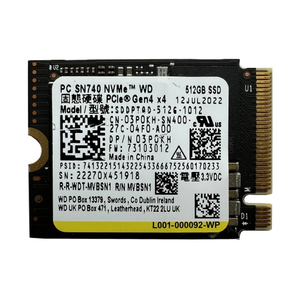 WESTERN DIGITAL SN740 SDDPTQD-512G 512GB 2230  M.2 SSD - 1