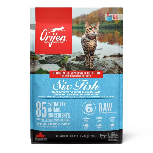 Orijen 6 Fish 6 Balıklı Tahılsız Kedi Maması 5,4kg ürün görseli 1