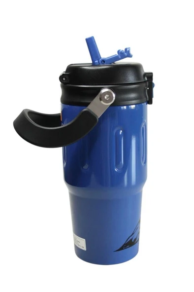 Shotay ST-8166 Çift Kullanım Pipetli/Rahat İçim Mavi 650ml Çelik Termos - 3