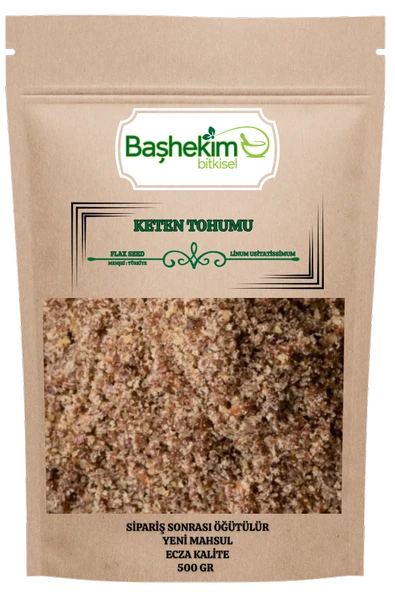 Keten Tohumu Öğütülmüş Toz Sipariş Sonrası Öğütülür Ecza Kalite Yağı Alınmamış 500 Gr ürün görseli