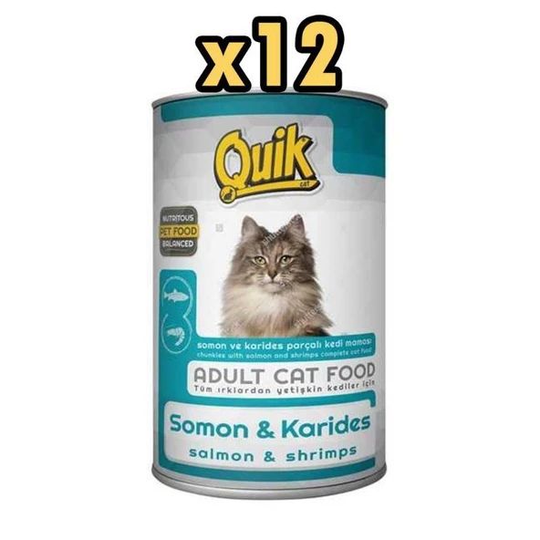 Quik Kedi Somon-Karidesli Kedi Konservesi 415Gr. X 12 Adet ürün görseli 1