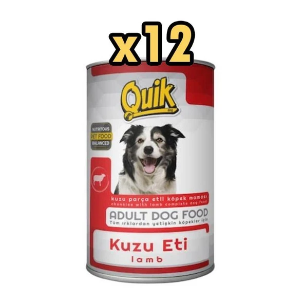Quik Kuzu Etli Köpek Konservesi 415 Gr X 12 Adet ürün görseli 1