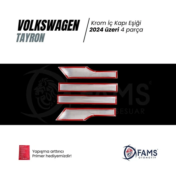 VW TAYRON Uyumlu İç Kapı eşiği 4 kapı 2024 Üzeri P.çelik (Taşlı) - Resim 3