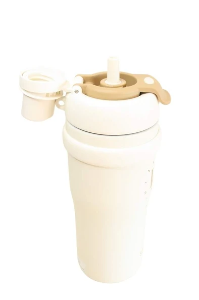 Shotay ST-8918 Çift Kullanım Pipetli/Rahat İçim Beyaz 720ml Çelik Termos - Resim 4