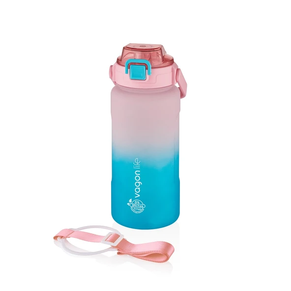 Vagonlife VGN2213-T 1500ml Pembe Turkuaz Tritan Motivasyon Matarası ürün görseli