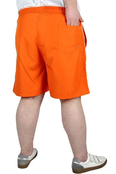 Büyük Beden Deniz Şortu White Line 21451 Oranj - 3