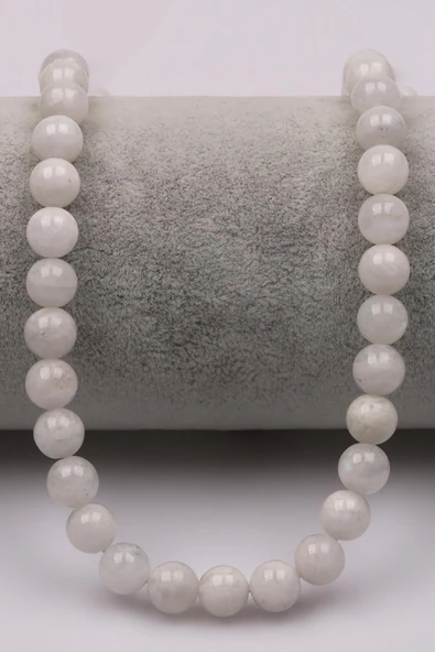 Ay Taşı (A Kalite) Doğaltaş Dizi 8 mm Küre Kesim - Resim 2