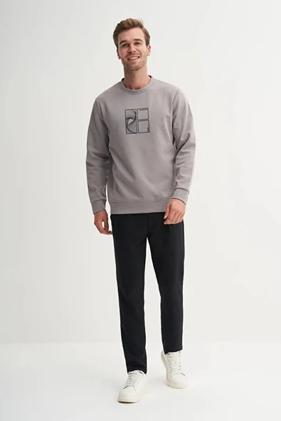 Cazador Dynamic Regular Fit Pamuk Karışımlı Baskılı Scuba Sweatshirt-53290 ürün görseli 1