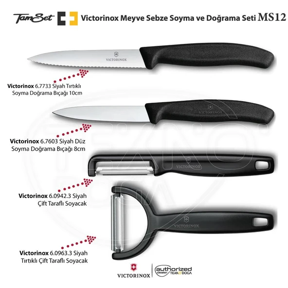 Victorinox Meyve Sebze Soyacak ve Doğrama Bıçağı Seti MS12 ürün görseli 1