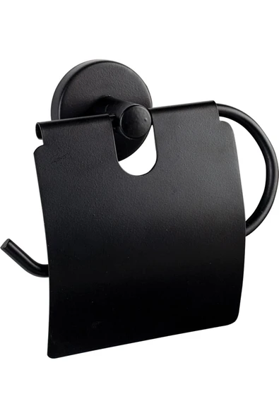 MK Amasra Siyah Geniş Kapklı Wc Kağıtlık Vidalı ürün görseli
