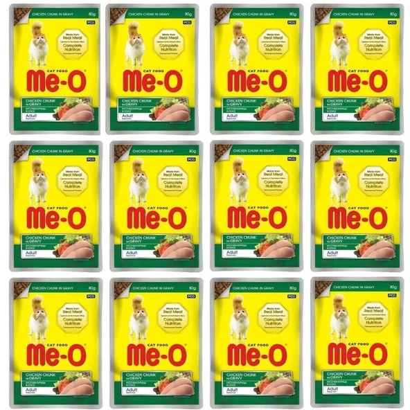 Meo Pouch Sos İçinde Tavuk Etli Kedi Konservesi 80 Gr X 12 Adet ürün görseli 1