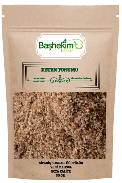 Keten Tohumu Öğütülmüş Toz Sipariş Sonrası Öğütülür Ecza Kalite Yağı Alınmamış 50 Gr ürün görseli