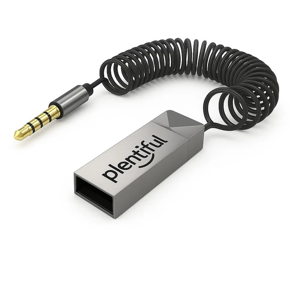 Plentiful Car Play Bluetooth Adaptör Araba ve Araç USB ve 3.5mm AUX Giriş Bluetooth 5.1 Adaptör Çevirici Arabanızda Müzik Dinleme Telefon Görüşemesi ürün görseli 1