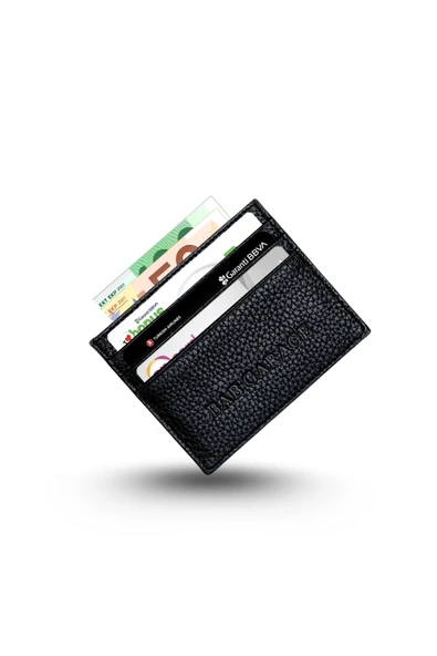 Erkek Kartlık Cüzdan Kişiye Özel İsim Baskılı Hakiki Deri Minimalist Slim Fit Model