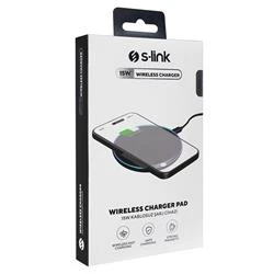 S-link SL-CWF65 Mobil Telefon Uyumlu 15W LED Logo PRM Siyah Kablosuz Şarj Cihazı - 4