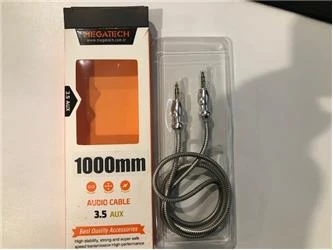 Elba Elb23 1Mt Aux Stereo To Stereo Örgülü Kablo Siyah - Resim 2