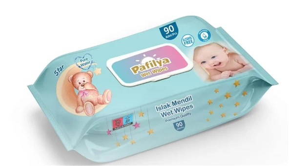 Pafilya Star Bebek Islak Havlu 90 lı  (Alcohol Free- Paraben Free) Premium Quality Wet Wipes ürün görseli