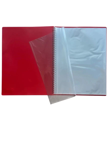 Spiralli Sunum Dosyası 20 Yaprak, Kırmızı - Resim 2