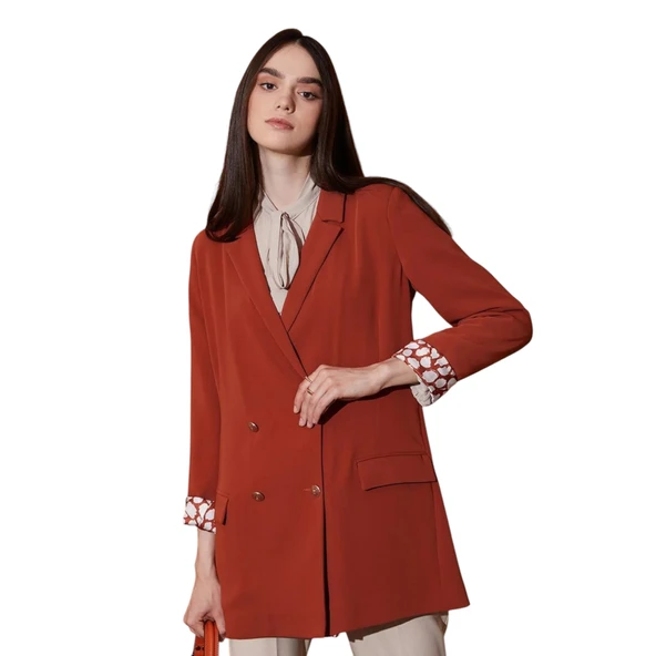 Kol Ağzı Desenli Kruvaze Ceket LVSS2251002 - Resim 11