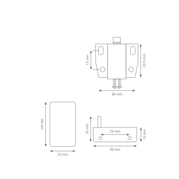 Cam Kapak Menteşesi Tekli İticili Mıknatıslı Çıtçıt Takım Beyaz - 2
