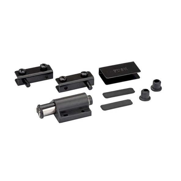 Cam Kapak Menteşesi Tekli İticili Mıknatıslı Çıtçıt Takım Siyah