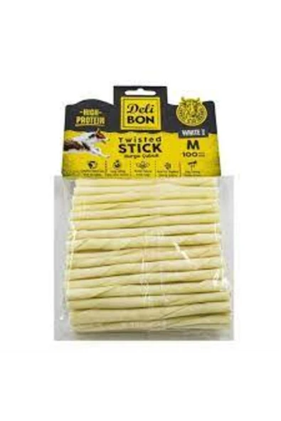 Delibon Deri Burgu Çubuk Kalın Beyaz 100 lü