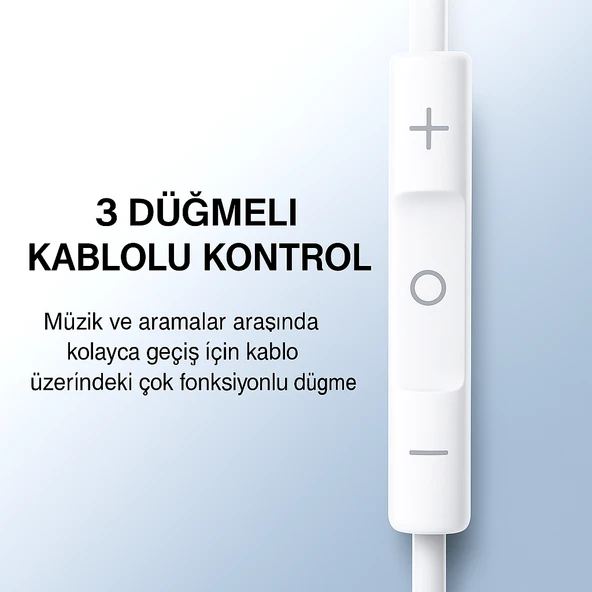 iPhone İçin Lightning Girişli Kablolu Kulaklık  Tak Çalıştır  Mikrofonlu EP3 - 5