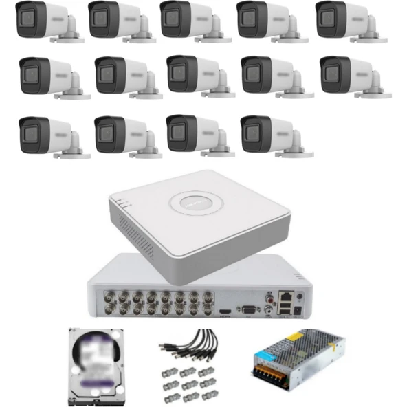 14 Kameralı Güvenlik Kamera Hazır Set 2tb 7/24 Hdd-2tb Kayıt Kapasiteli Sistem